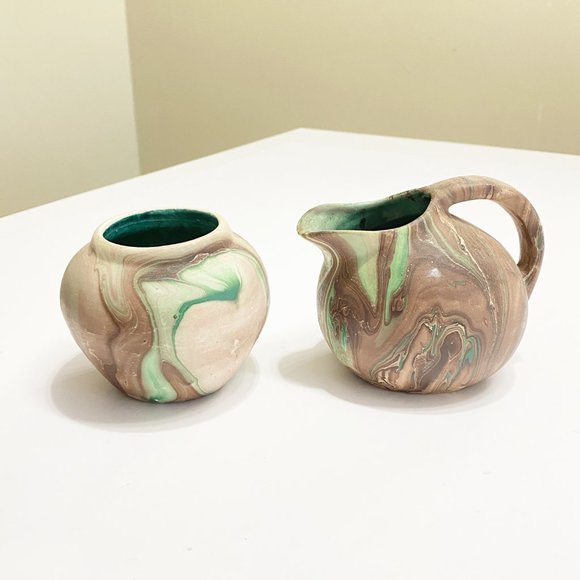 Vintage Pottery Garden of the Gods/Seven Falls Colorado Pottery Cream and Sugar - Picture 8 of 12